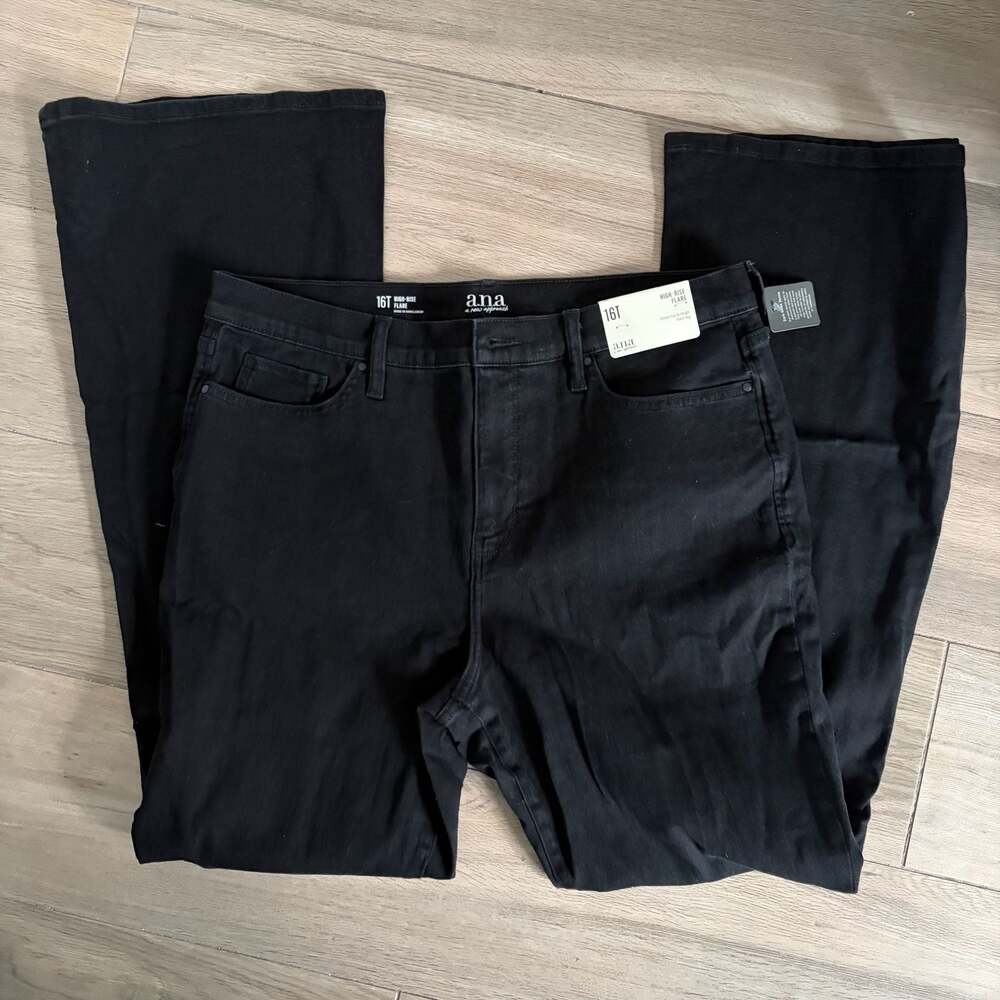 a.n.a a new approach Black High-Rise Flare Jeans Size 16T New With Tags